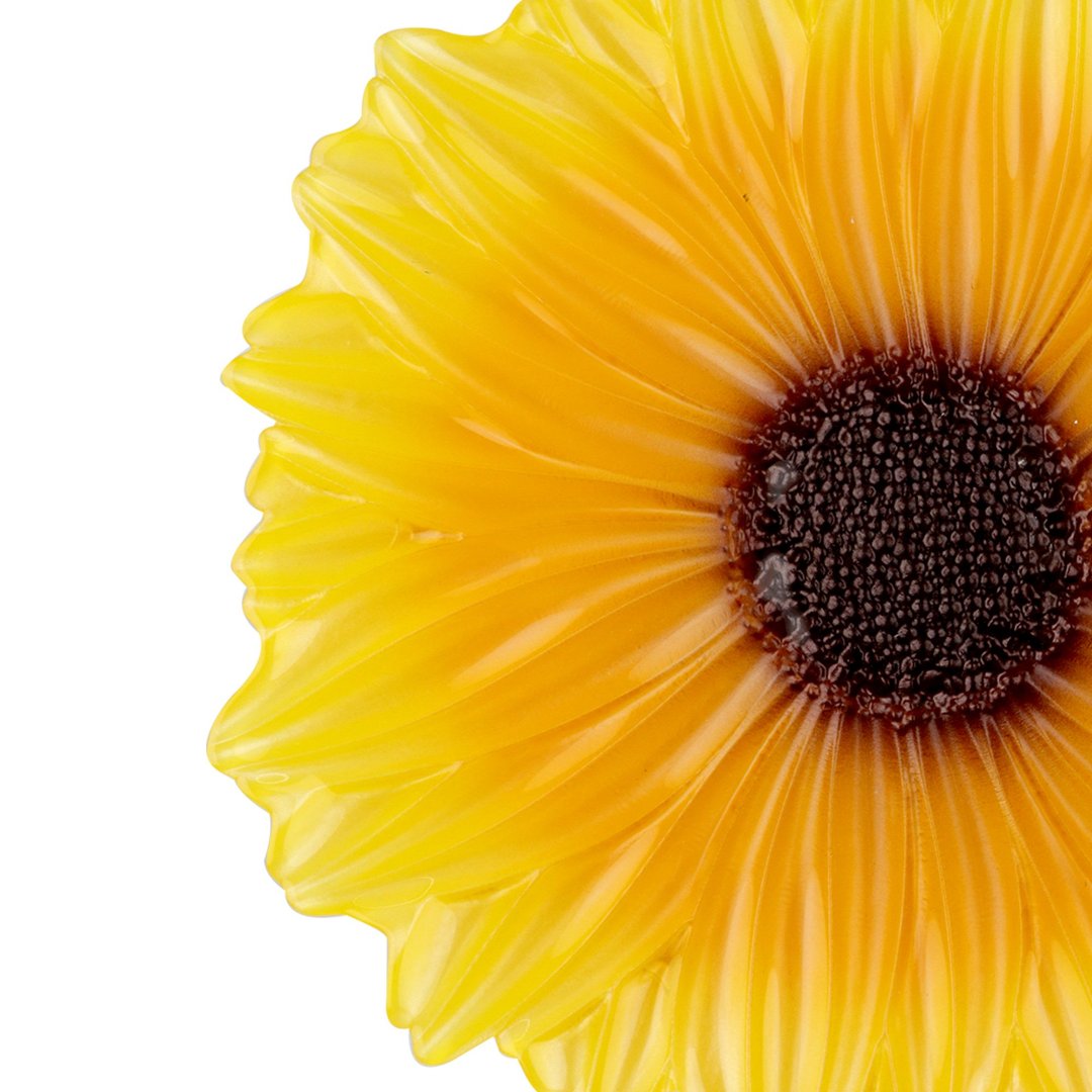 Fotografia para o produto Centro de mesa em vidro Ø21xA4,5cm cor amarelo e marrom