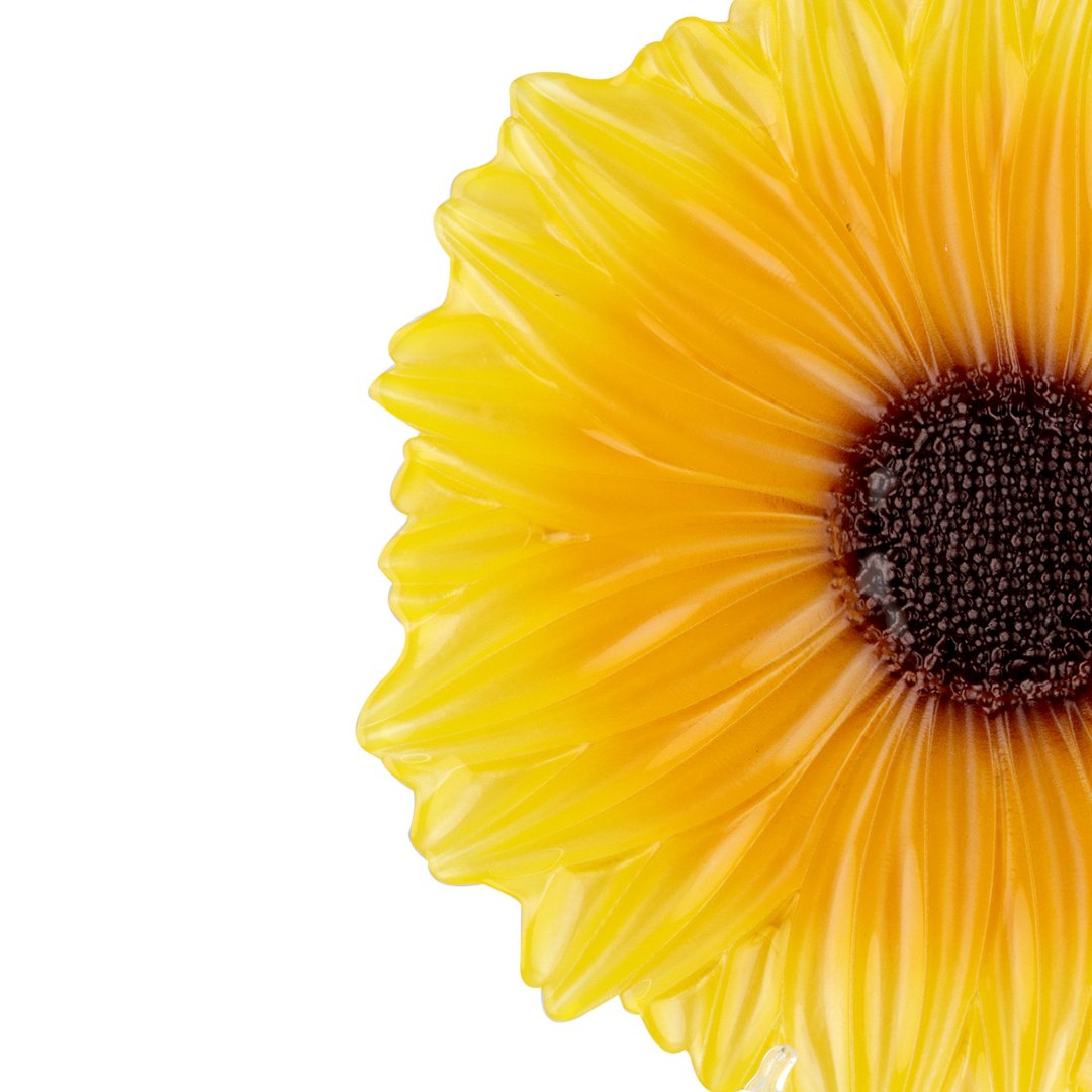 Fotografia para o produto Centro de mesa em vidro Ø22xA2,5cm cor amarelo e marrom