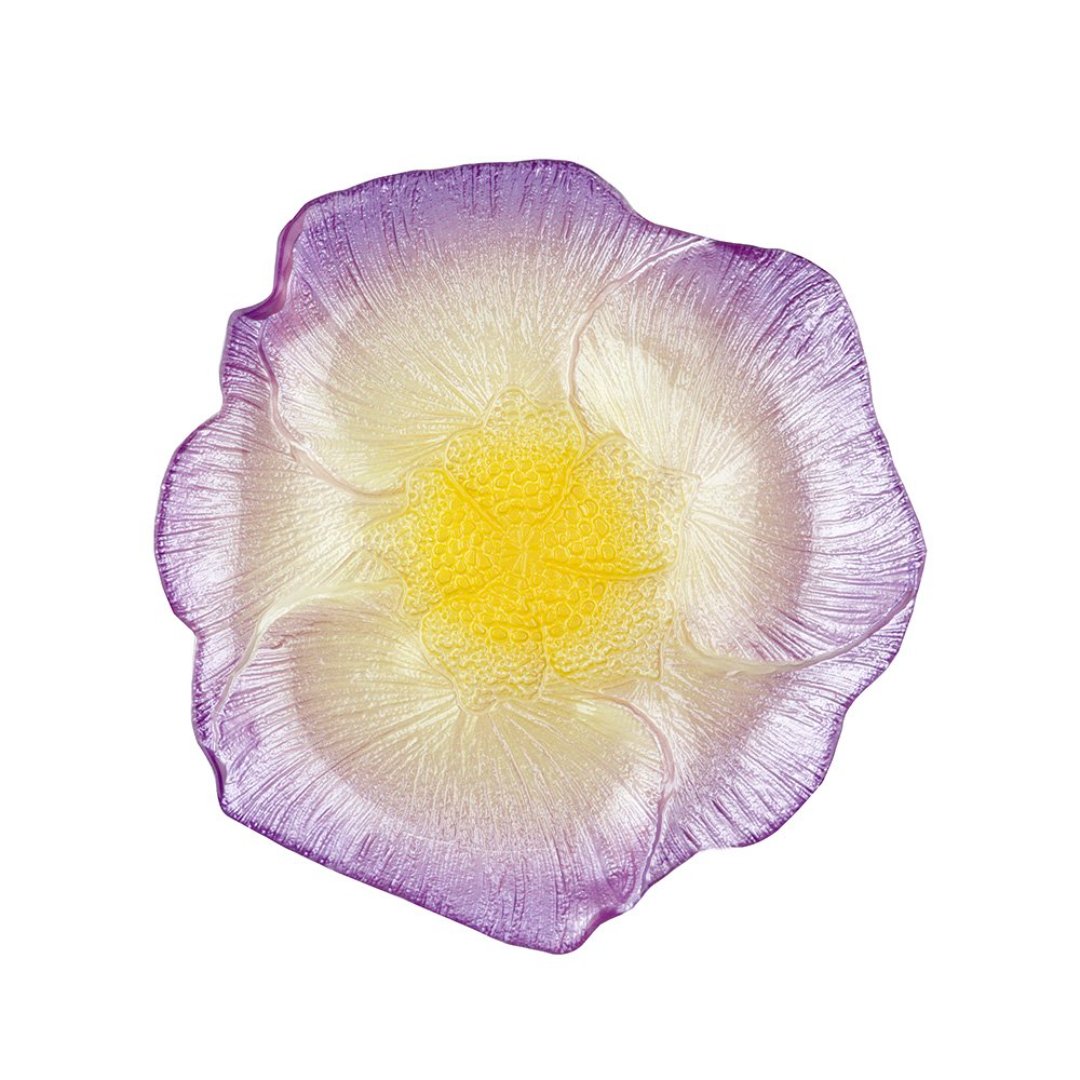 Imagem ilustrativa para Centro de mesa em vidro Ø24,5xA2,5cm cor lilás e marrom