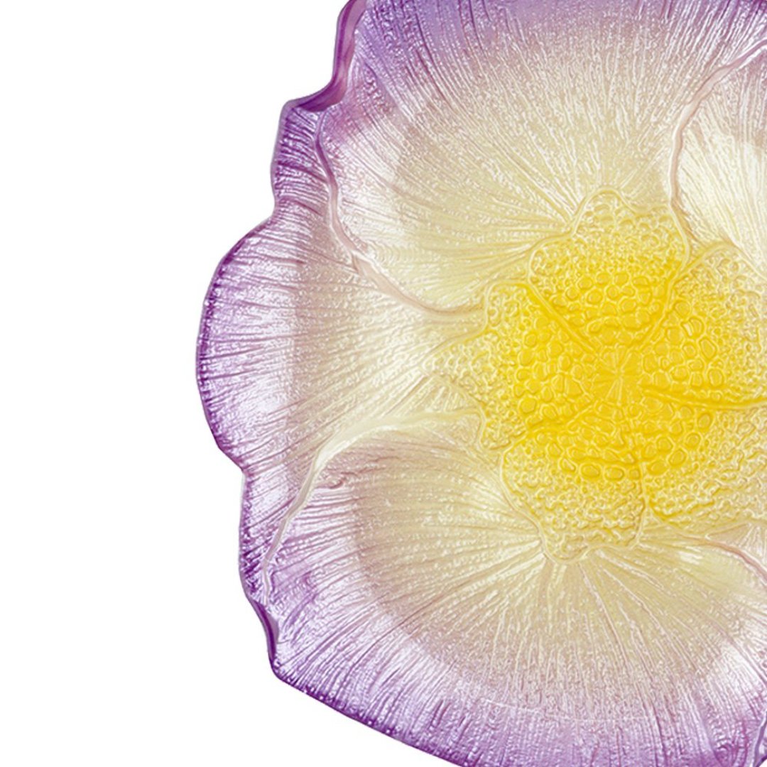 Fotografia para o produto Centro de mesa em vidro Ø24,5xA2,5cm cor lilás e marrom