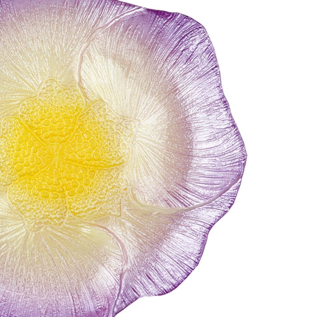 Fotografia para o produto Centro de mesa em vidro Ø24,5xA2,5cm cor lilás e marrom