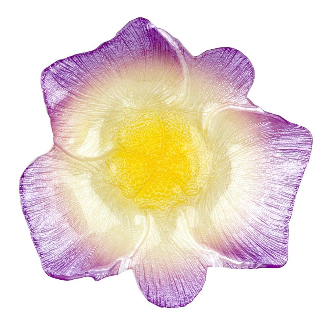 Imagem ilustrativa para Centro de mesa em vidro Ø26xA7cm cor lilás e marrom