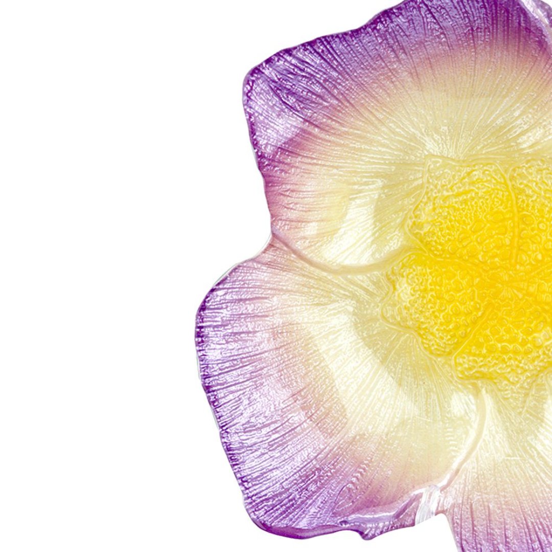 Fotografia para o produto Centro de mesa em vidro Ø26xA7cm cor lilás e marrom