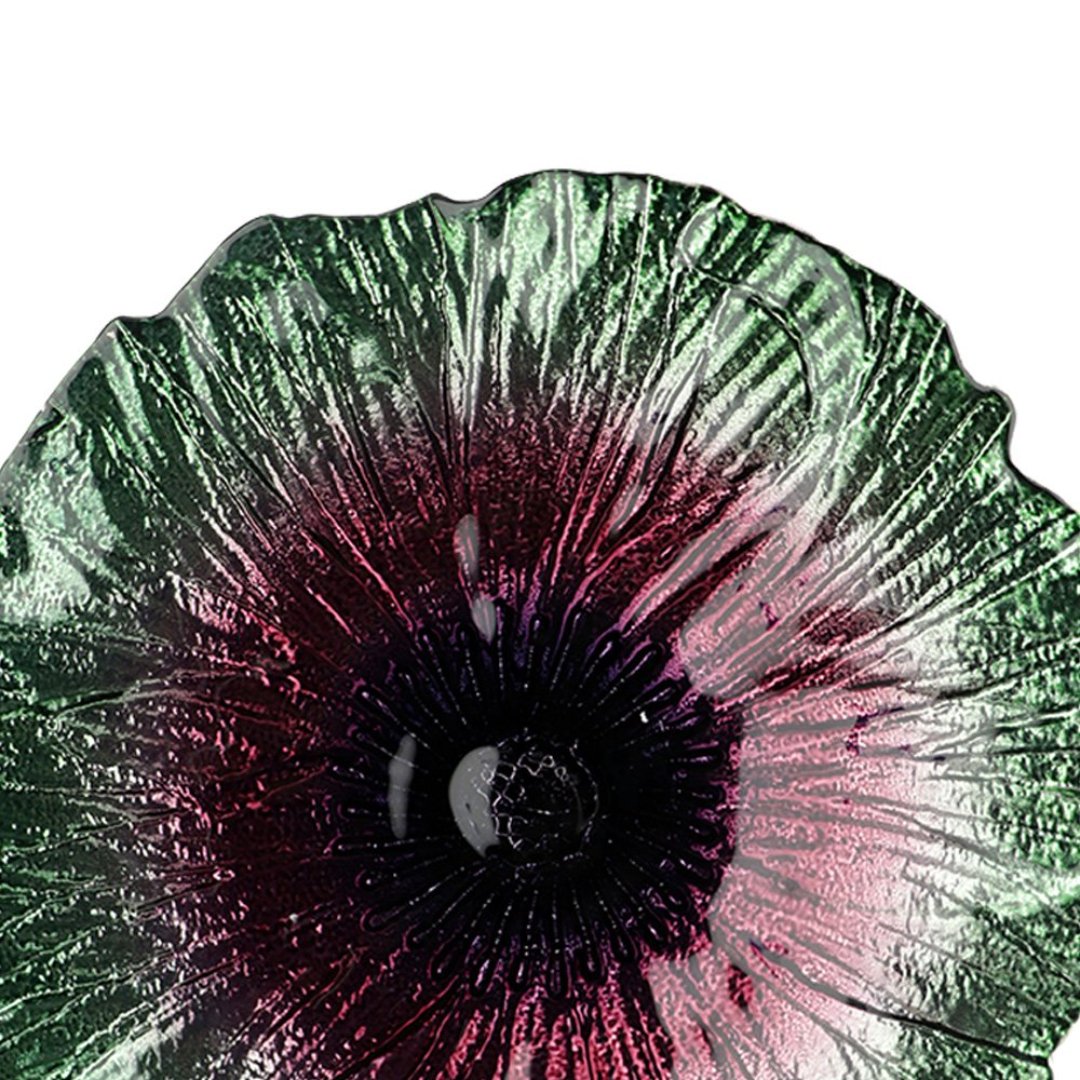 Fotografia para o produto Centro de mesa em vidro Ø27,5xA2,5cm cor verde e roxo