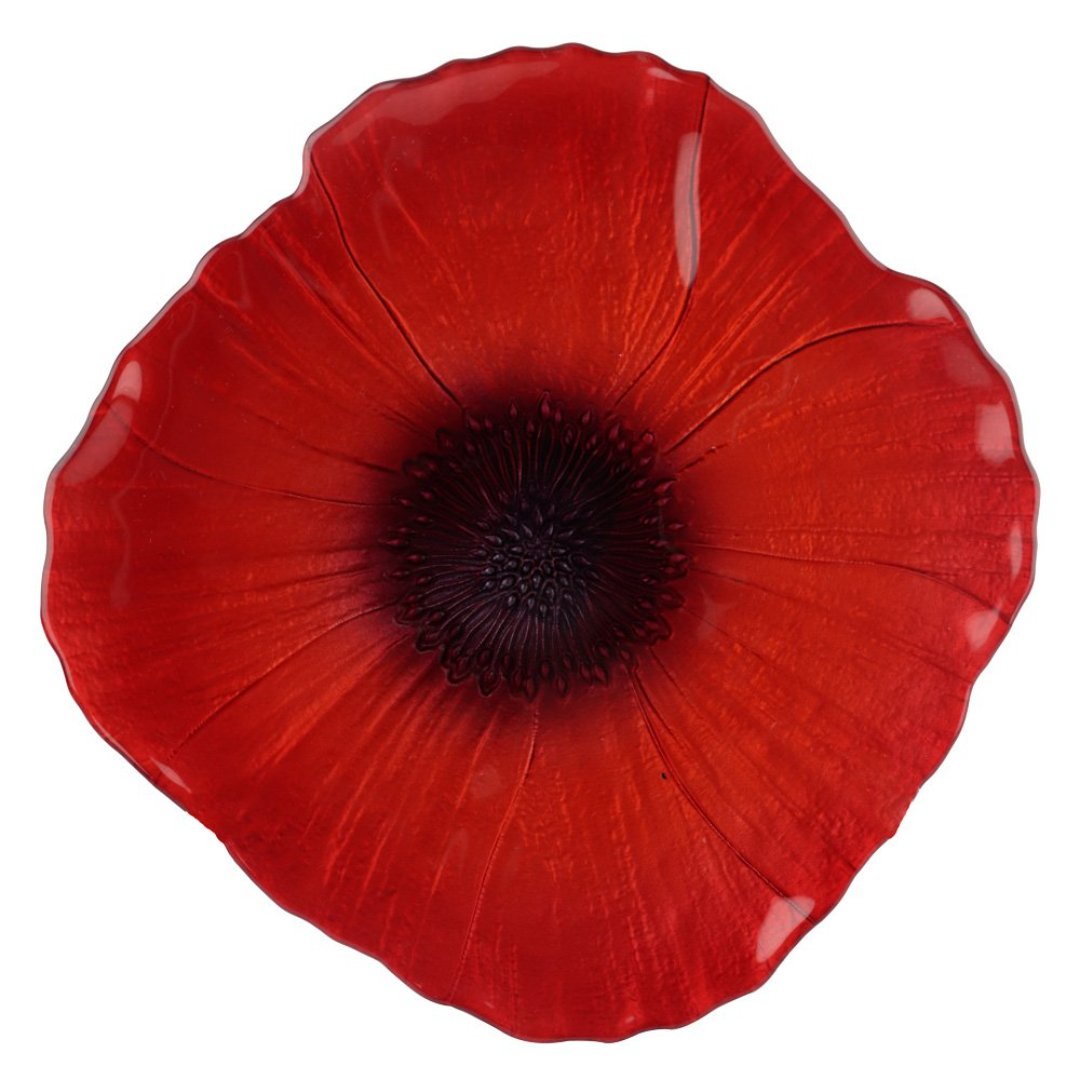 Imagem ilustrativa para Centro de mesa em vidro Ø27,5xA2cm cor vermelho