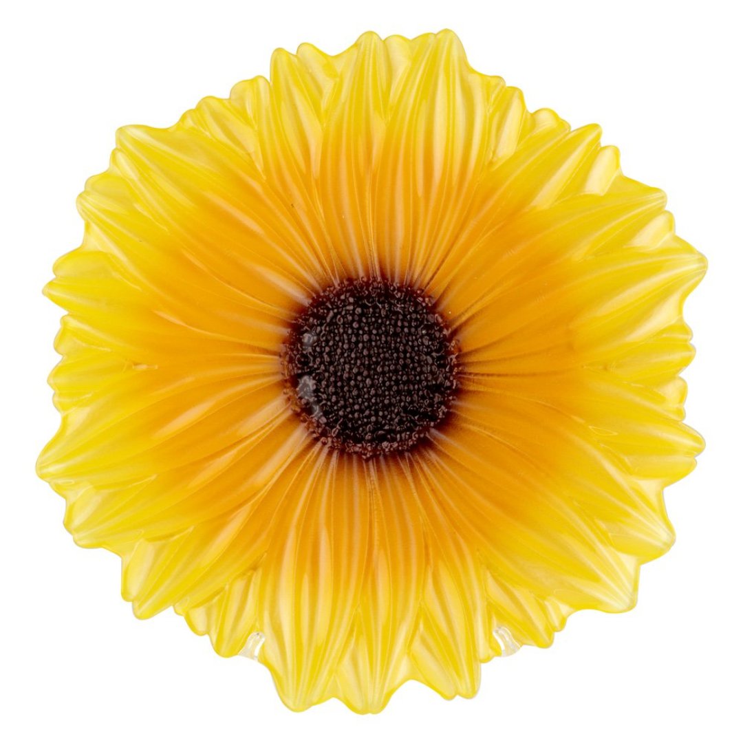 Fotografia para o produto Centro de mesa em vidro Ø28,5xA3cm cor amarelo e marrom