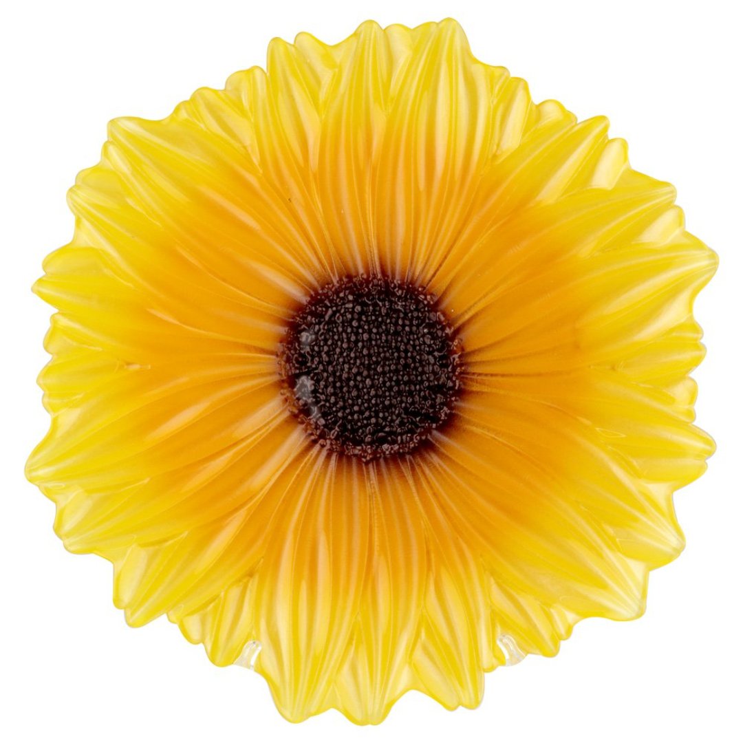 Fotografia para o produto Centro de mesa em vidro Ø30xA6cm cor amarelo e marrom