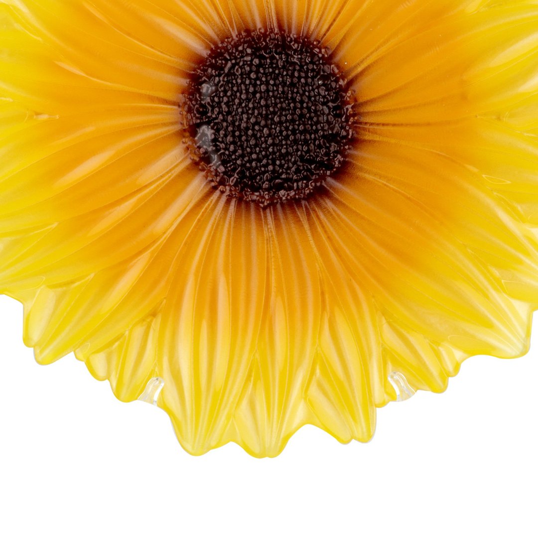 Fotografia para o produto Centro de mesa em vidro Ø30xA6cm cor amarelo e marrom