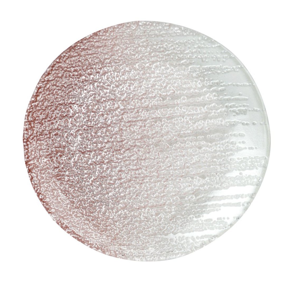 Imagem ilustrativa para Centro de mesa em vidro Ø30xA6cm cor branco e rose