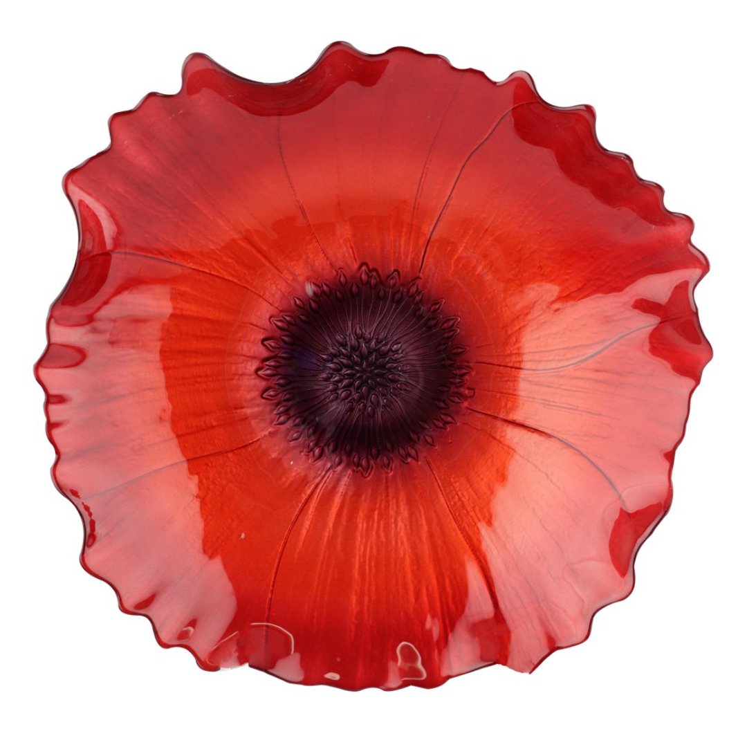 Fotografia para o produto Centro de mesa em vidro Ø30xA6cm cor vermelho