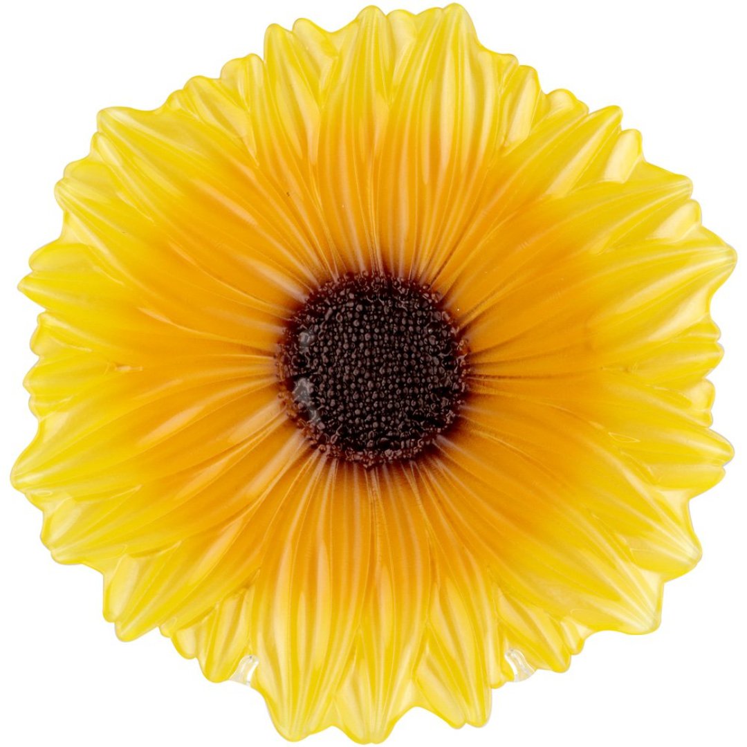 Imagem ilustrativa para Centro de mesa em vidro Ø32xA3cm cor amarelo e marrom