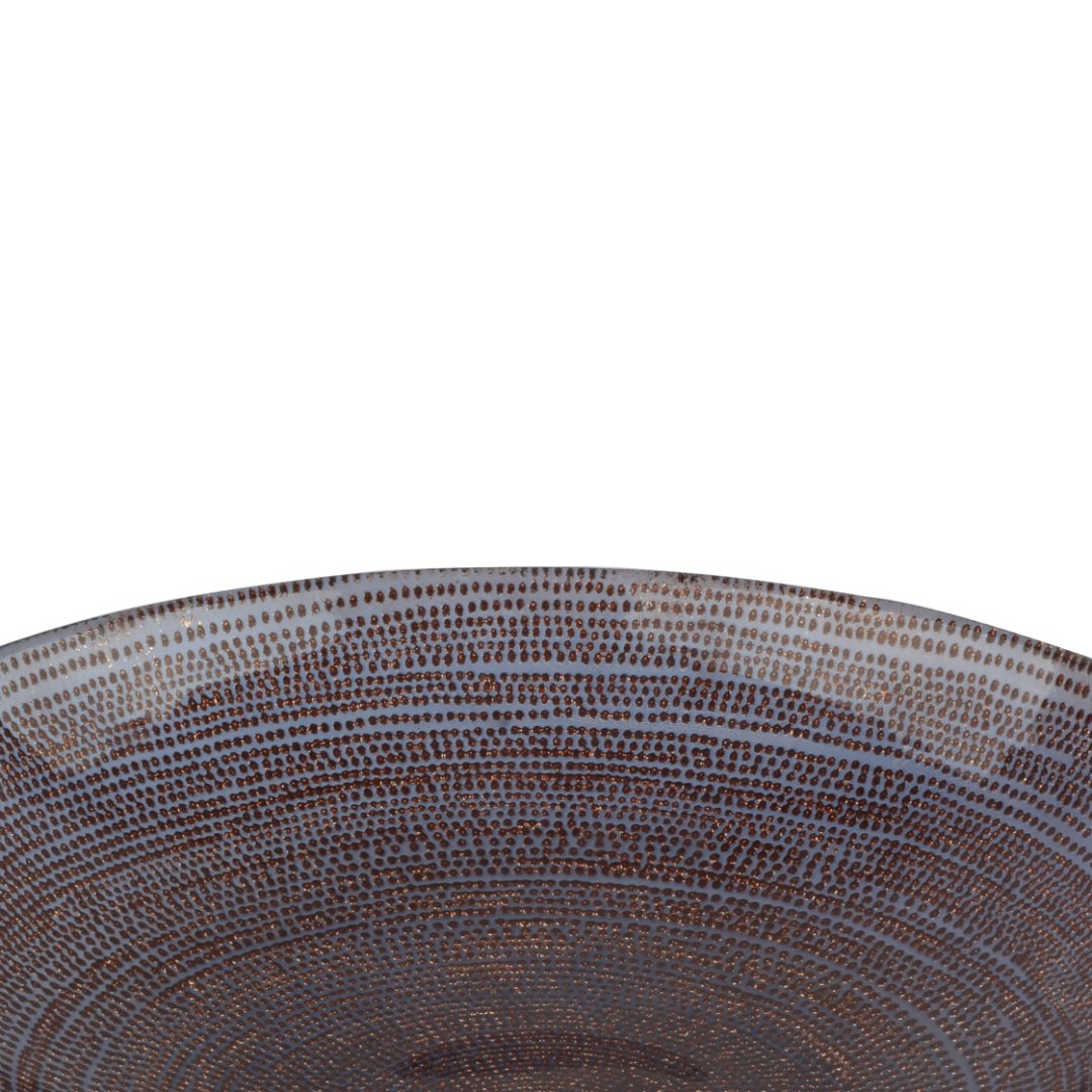 Fotografia para o produto Centro de mesa em vidro Ø40xA7,5cm cor azul e dourado