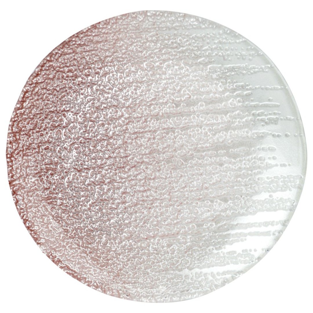 Fotografia para o produto Centro de mesa em vidro Ø40xA8cm cor branco e rose