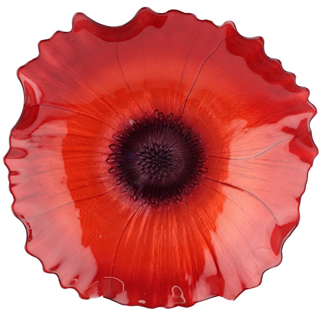 Fotografia para o produto Centro de mesa em vidro Ø40xA8cm cor vermelho