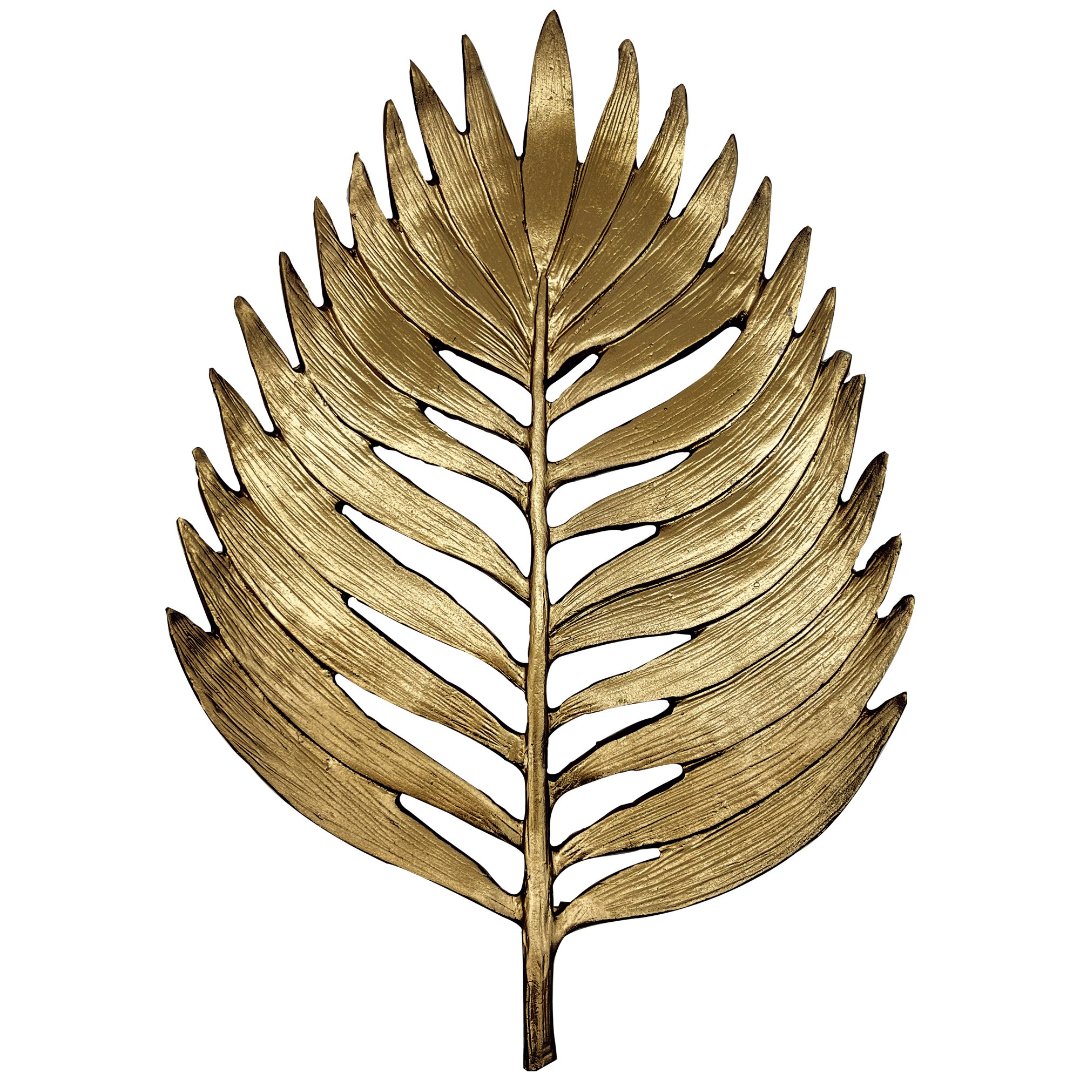 Imagem ilustrativa para Centro de mesa folha em poliresina L29xP20xA2,5cm cor dourada
