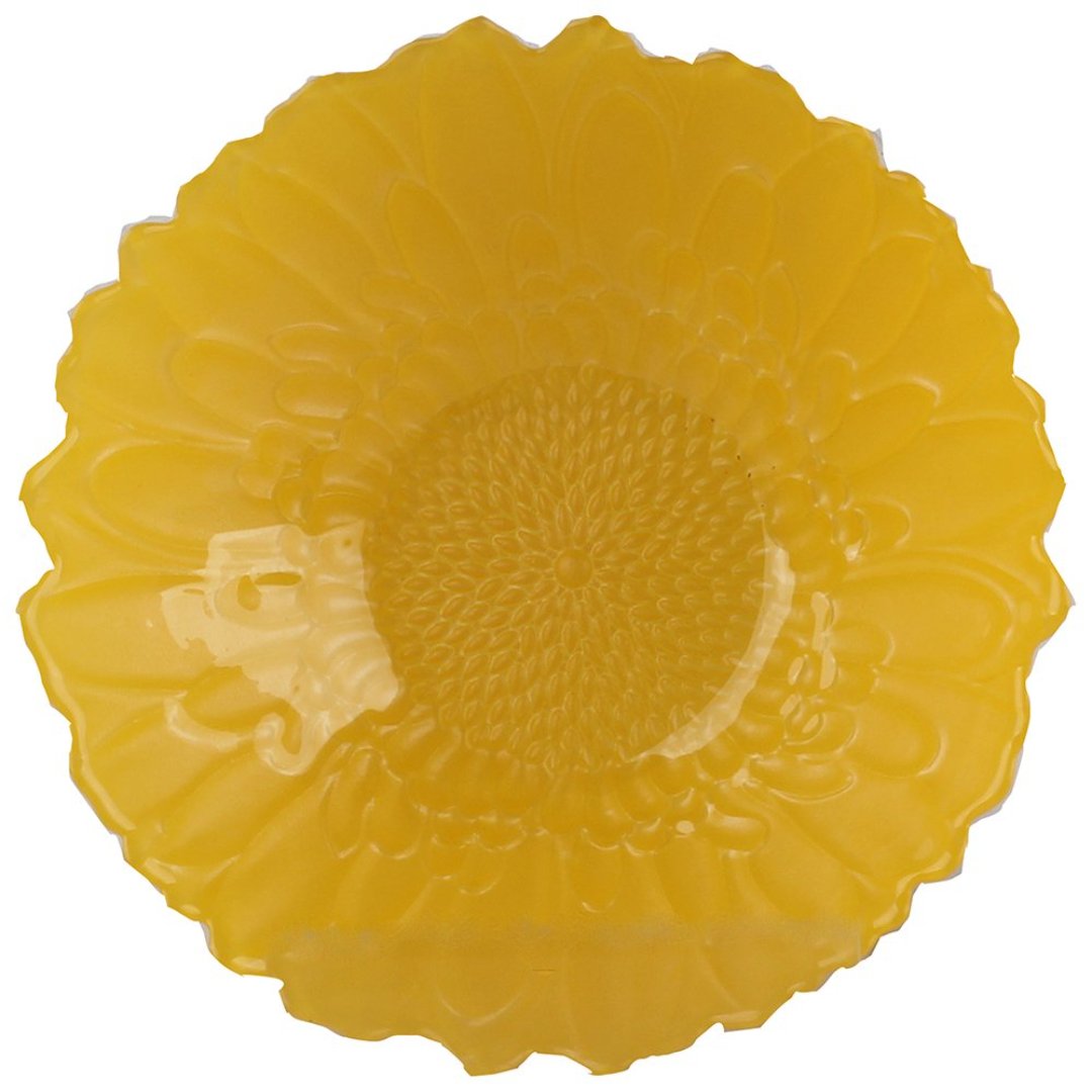 Imagem ilustrativa para Centro de mesa Flora em vidro 400ml Ø16xA5cm cor amarelo