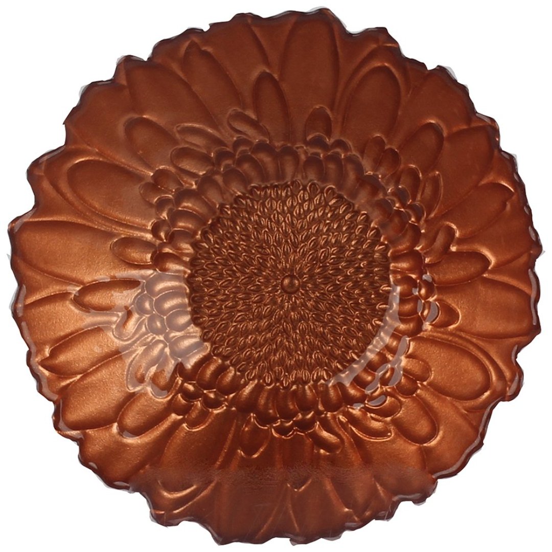 Imagem ilustrativa para Centro de mesa Flora em vidro 400ml Ø16xA5cm cor ferrugem