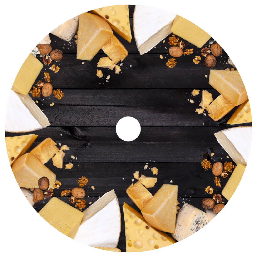 Imagem ilustrativa para Centro de mesa giratório queijo em vidro Ø45cm cor preta