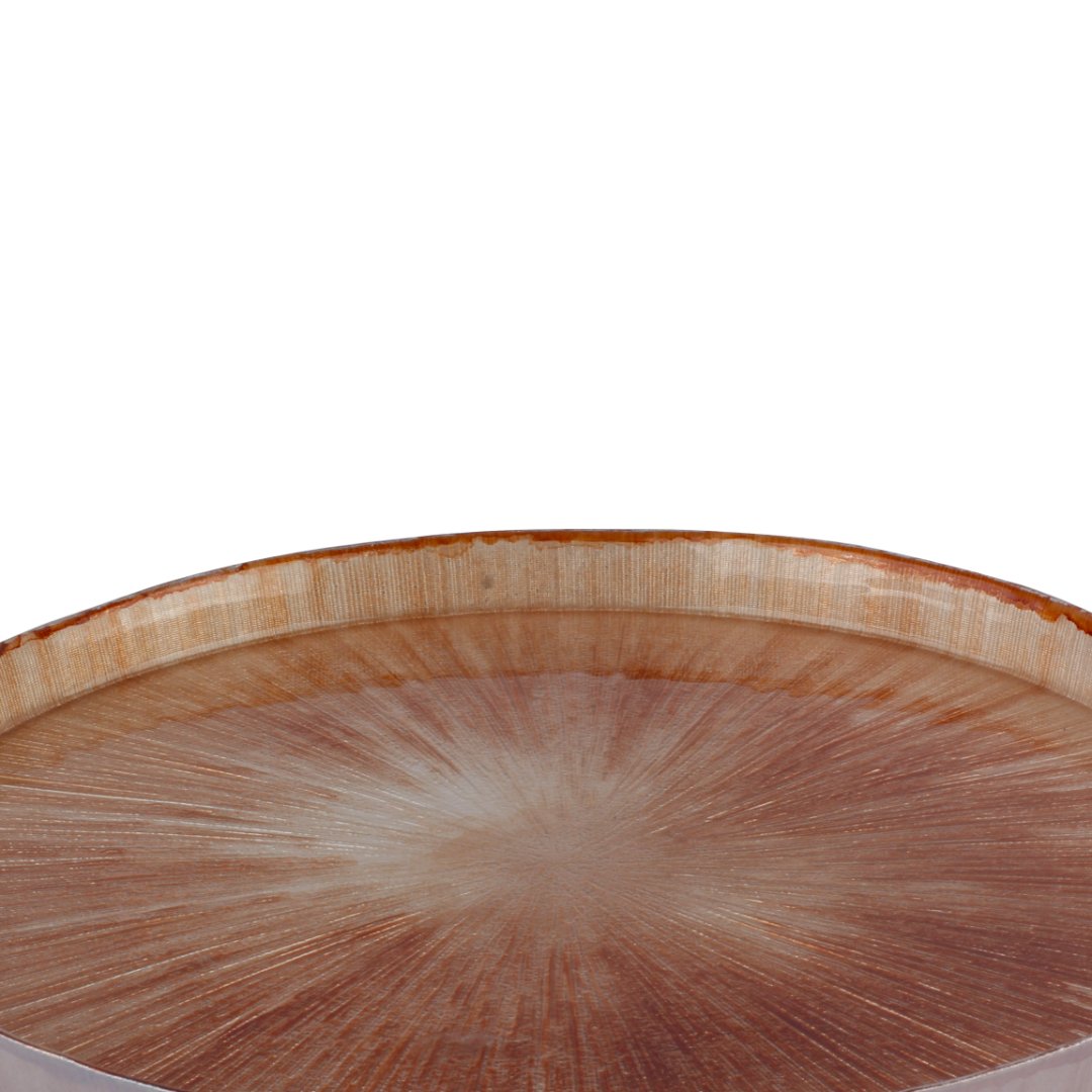 Fotografia para o produto Centro de mesa pedra em vidro Ø28xA3cm cor marrom