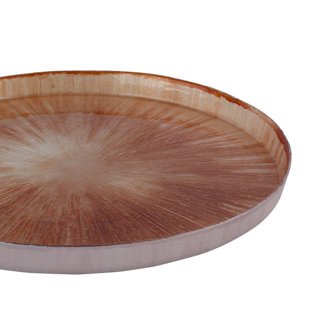 Fotografia para o produto Centro de mesa pedra em vidro Ø28xA3cm cor marrom