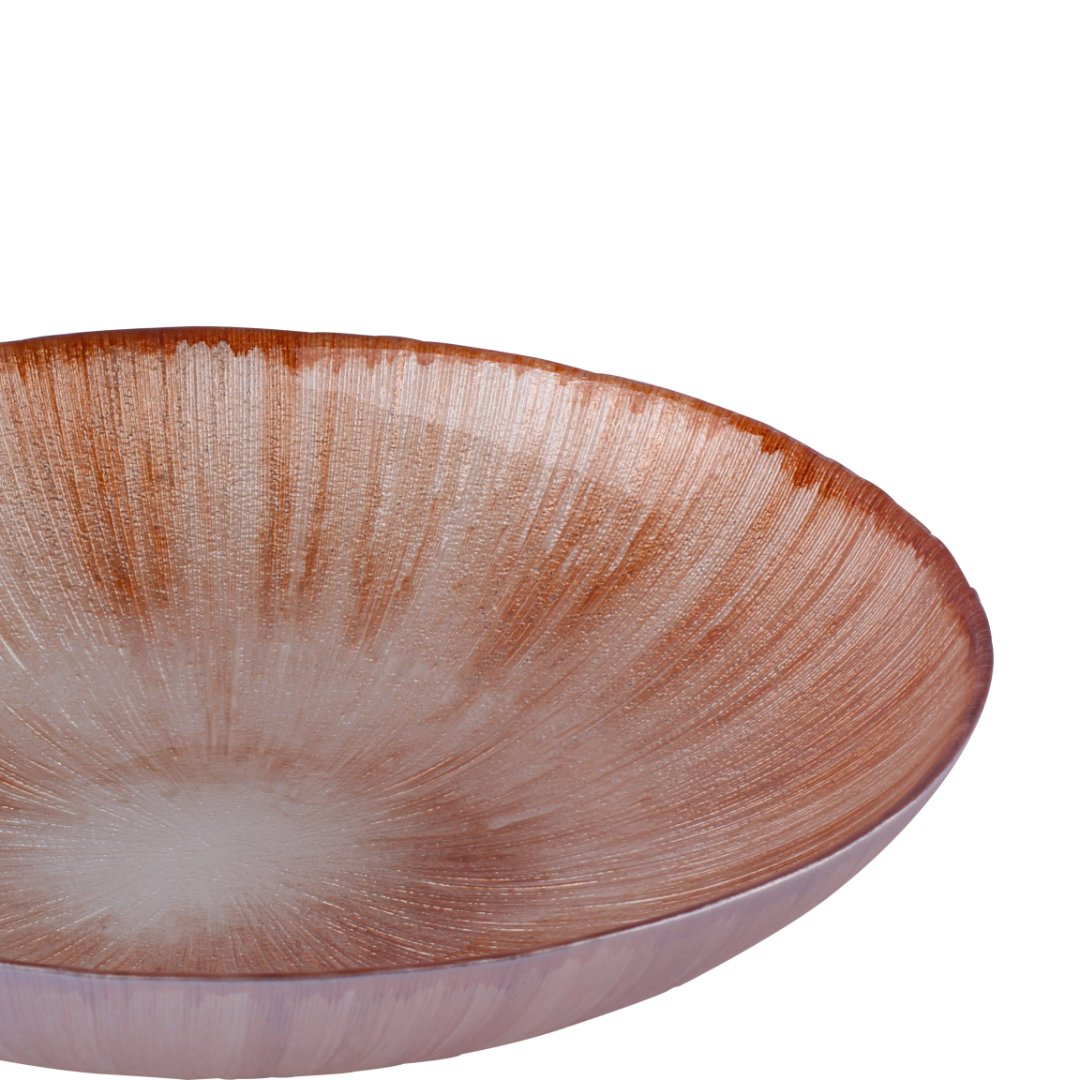 Fotografia para o produto Centro de mesa pedra em vidro Ø30xA6cm cor marrom