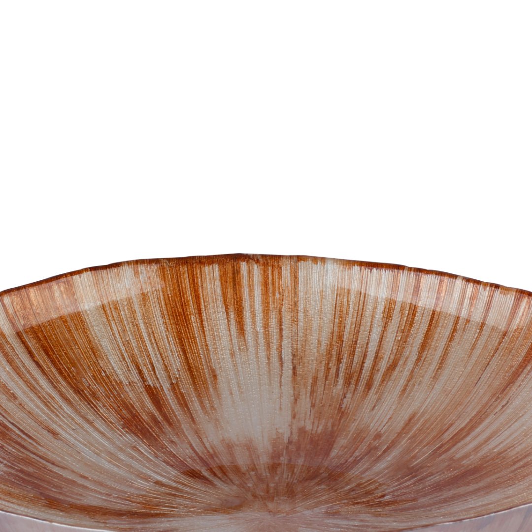 Fotografia para o produto Centro de mesa pedra em vidro Ø40xA8cm cor marrom