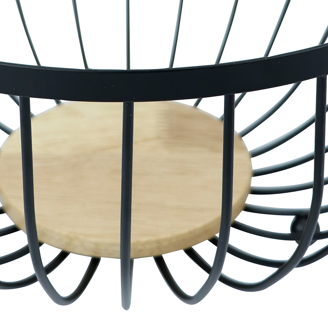 Fotografia para o produto Cesta de fruta em metal e madeira Ø25xA13cm