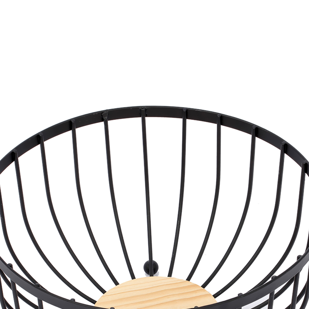 Fotografia para o produto Cesta de fruta em metal e madeira Ø25xA13cm