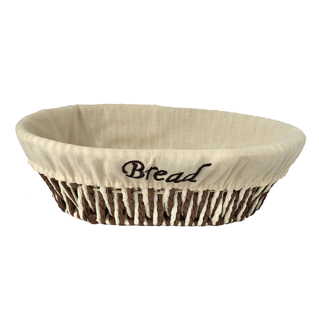 Imagem ilustrativa para Cesta oval em ferro revestido e tecido de algodão L27xP21xA7,5cm cor branca