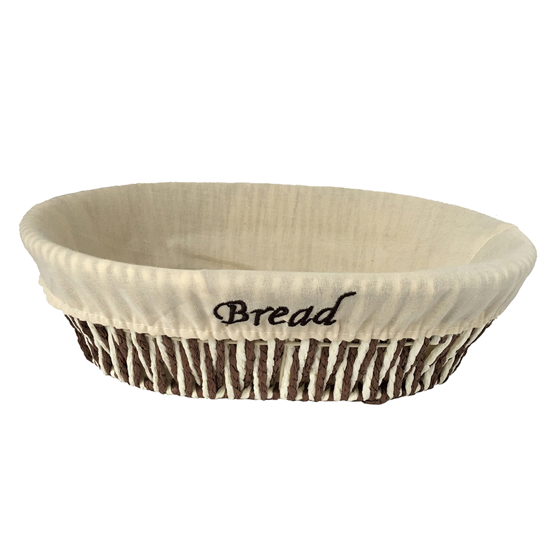 Fotografia para o produto Cesta oval em ferro revestido e tecido de algodão L31xP24xA8,5cm