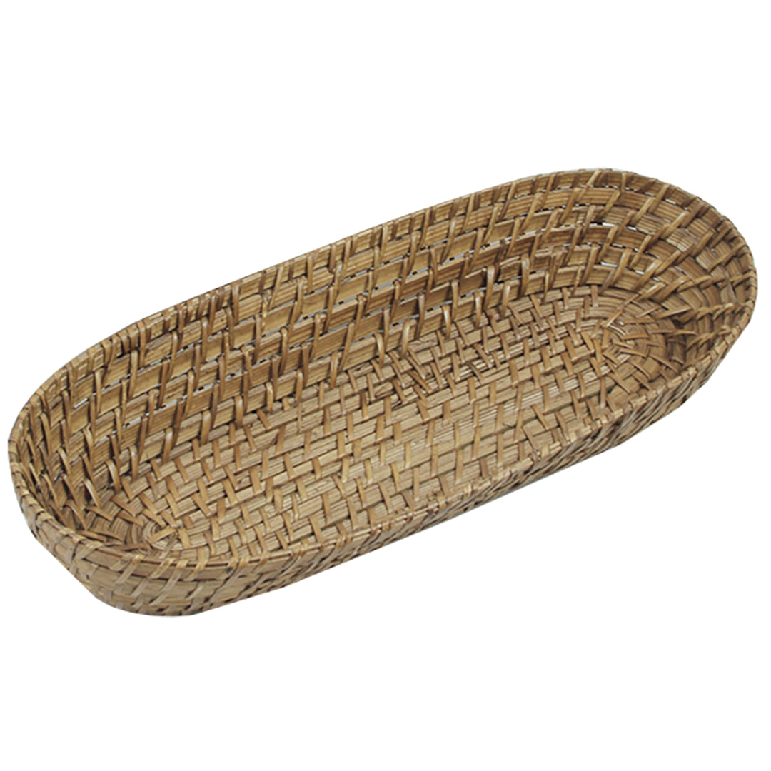 Imagem ilustrativa para Cesta retangular para pães em bambu e rattan L36xA16xA6cm