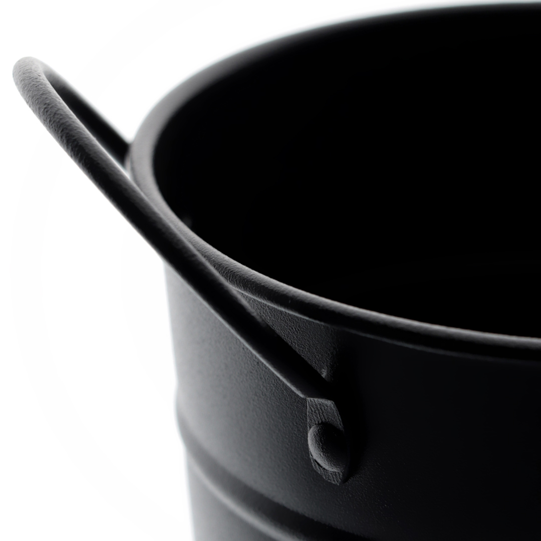 Fotografia para o produto Cesta redonda em ferro com molheira em melamina Ø11,5xA11cm