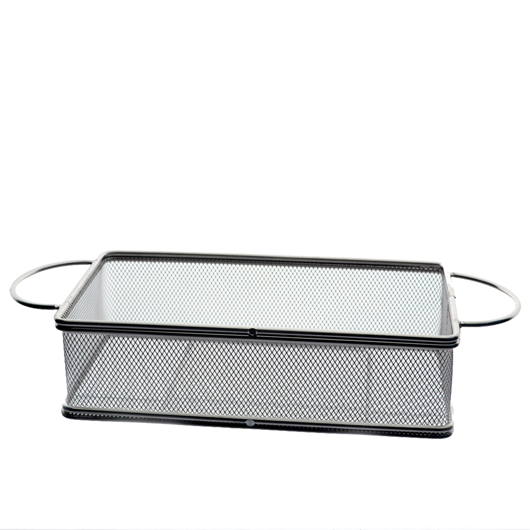 Imagem ilustrativa para Cesta retangular para alimentos em aço inox L21xP11xA6cm cor prata
