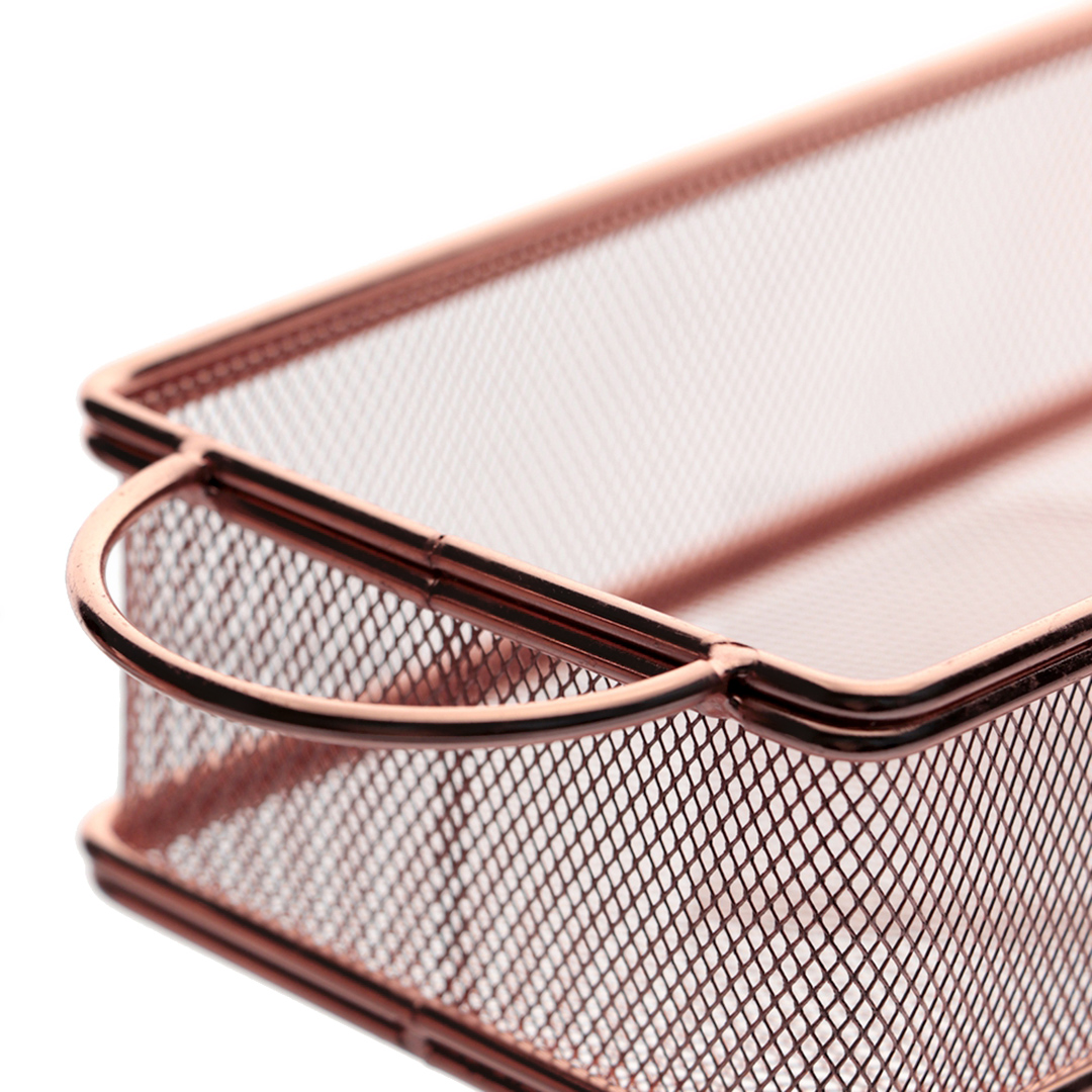 Fotografia para o produto Cesta retangular para alimentos em aço inox L21xP11xA6cm cor rosé