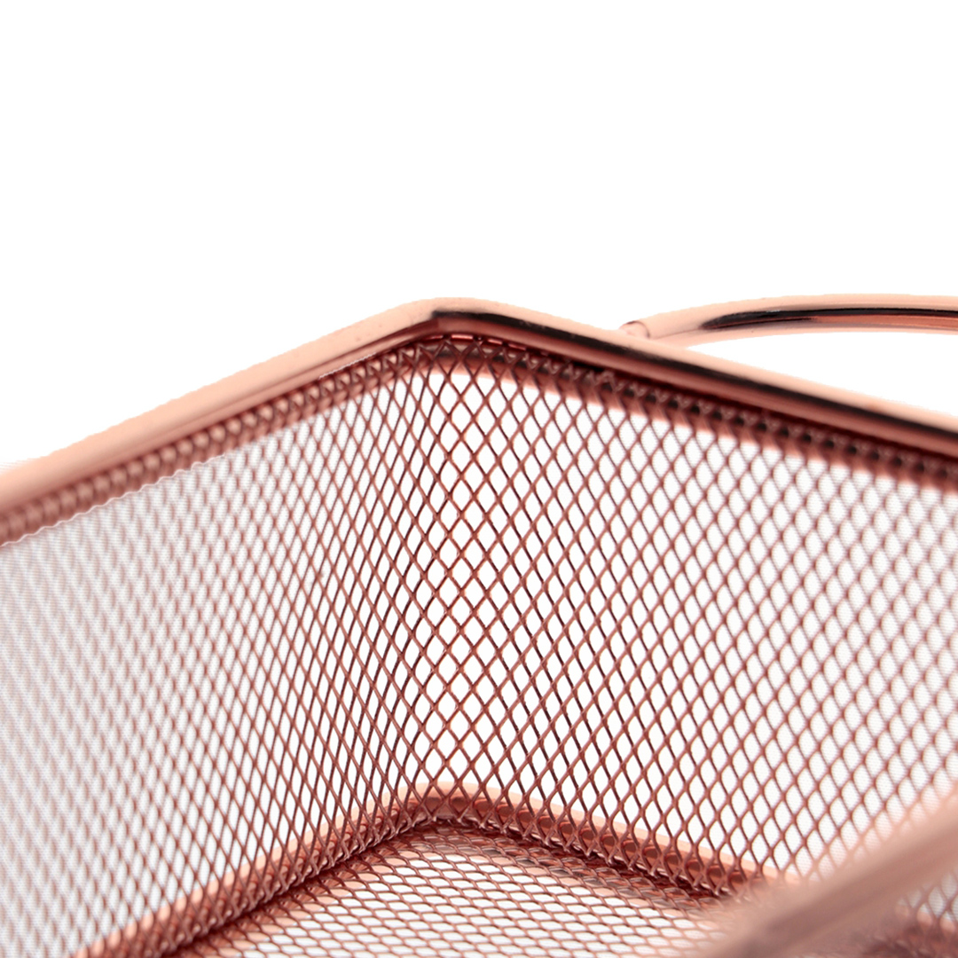 Fotografia para o produto Cesta retangular para alimentos em aço inox L21xP11xA6cm cor rosé