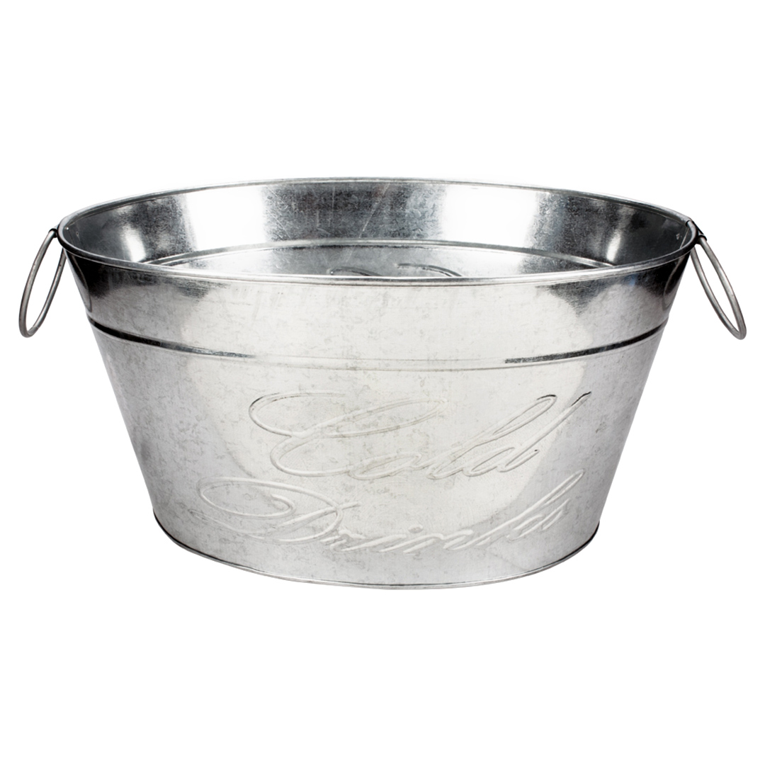 Imagem ilustrativa para Champanheira oval em ferro galvanizado 16,3L L42,5xP33xA21cm