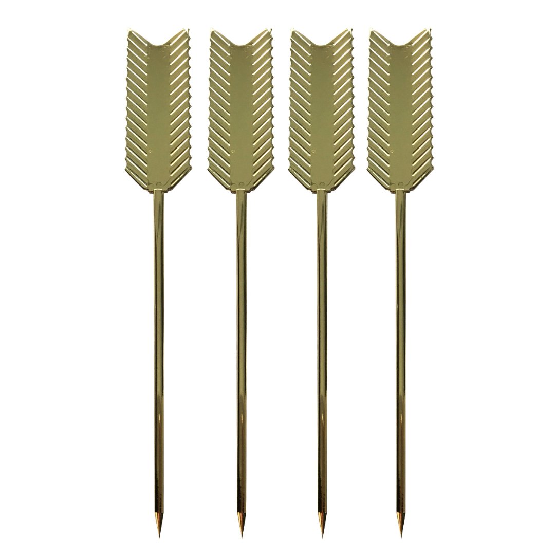 Imagem ilustrativa para Conjunto aperitivo em aço inox 4 peças A11,5cm cor dourada