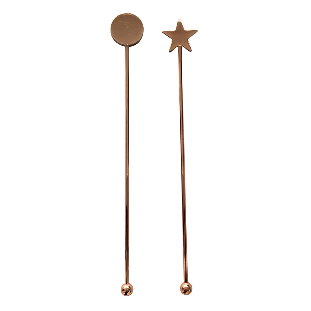 Imagem ilustrativa para Conjunto de misturadores para drink em aço inox 2 peças A19cm cor cobre