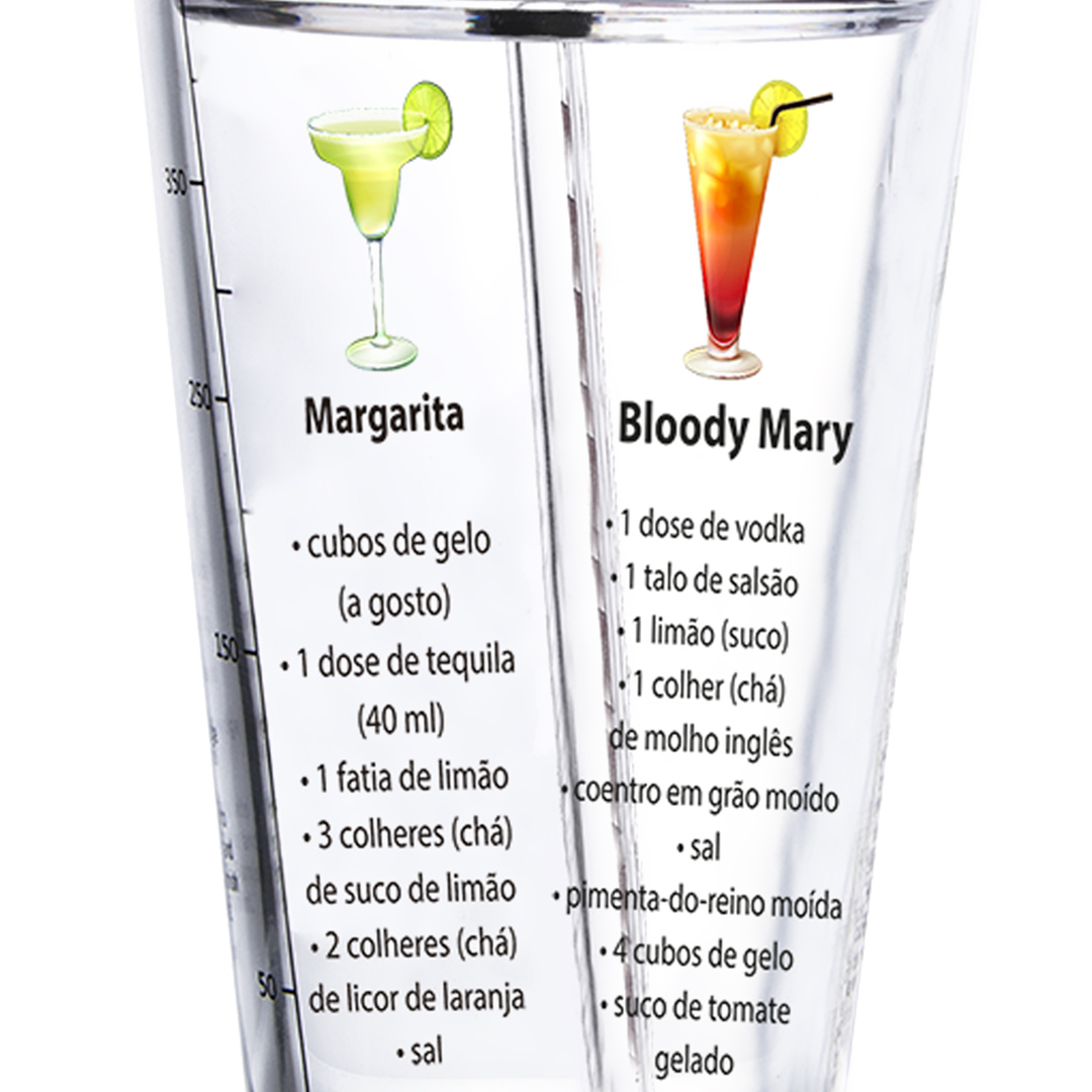 Fotografia para o produto Coqueteleira com canudo em vidro 455ml D8,8xA15,3cm