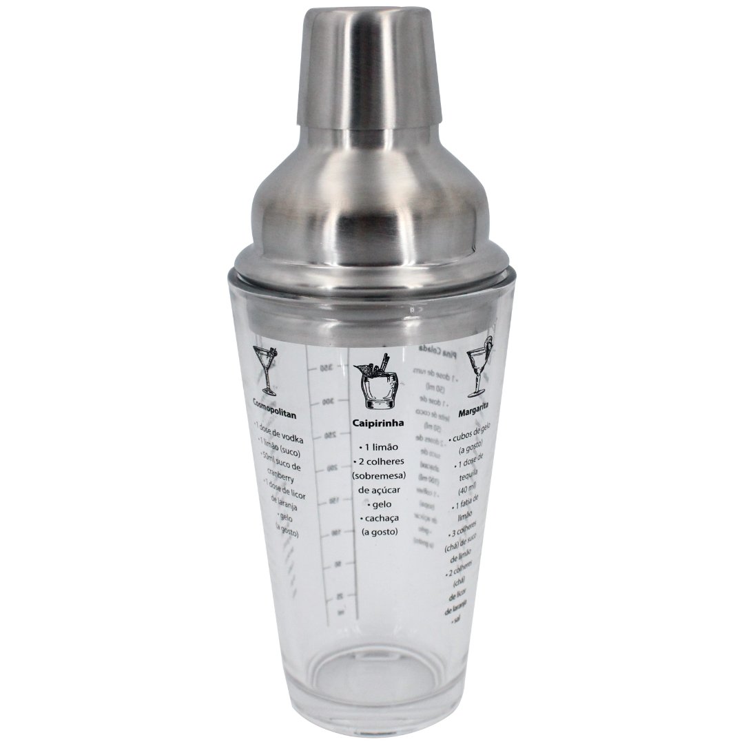 Fotografia para o produto Coqueteleira em vidro com tampa aço inox 450ml Ø8,9xA22cm