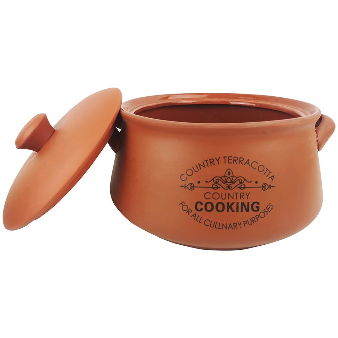 Imagem ilustrativa para Cumbuca para feijoada em cerâmica com tampa 4,2L L27xP24,5xA16cm cor marrom