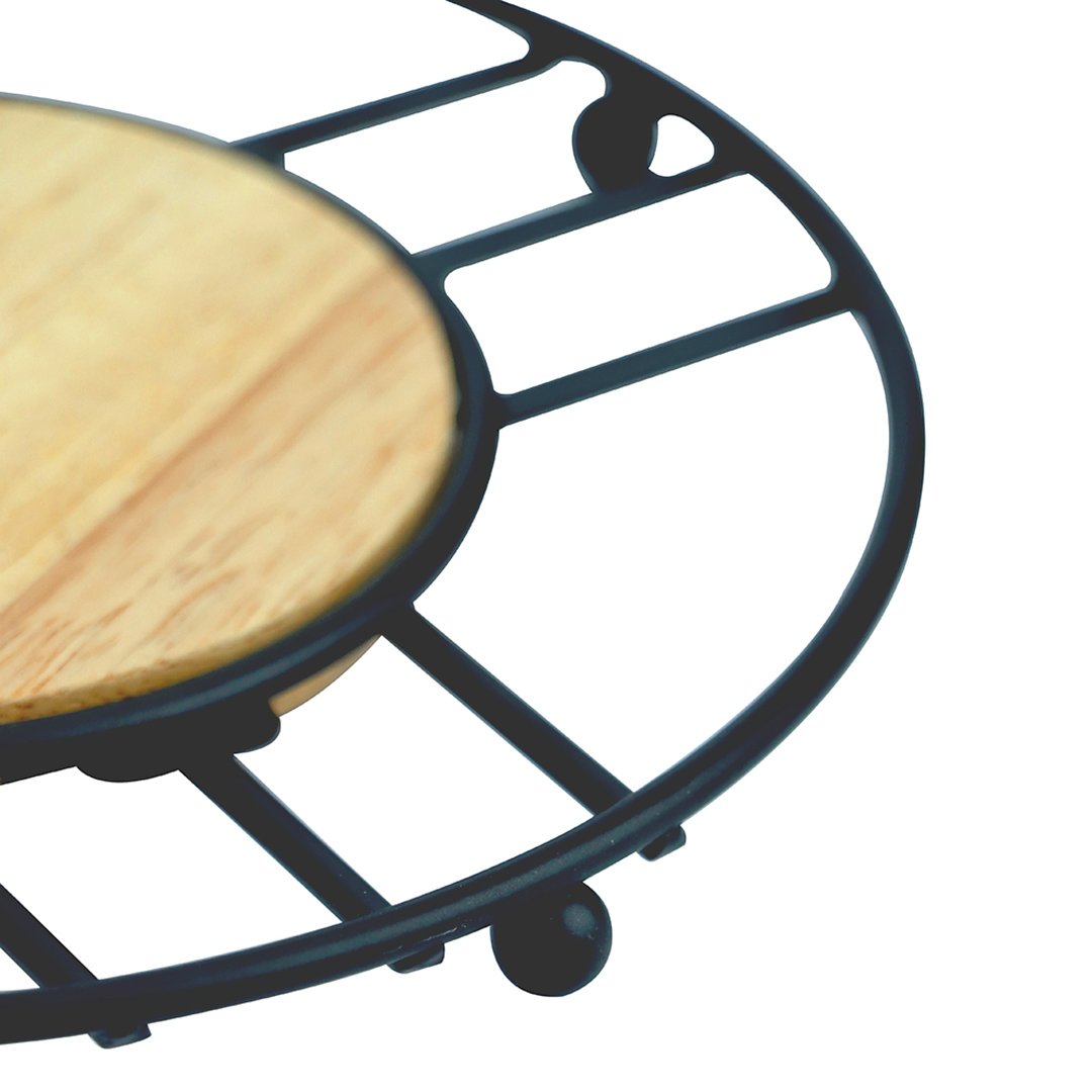 Fotografia para o produto Descanso de panela em metal e madeira Ø18xA2cm