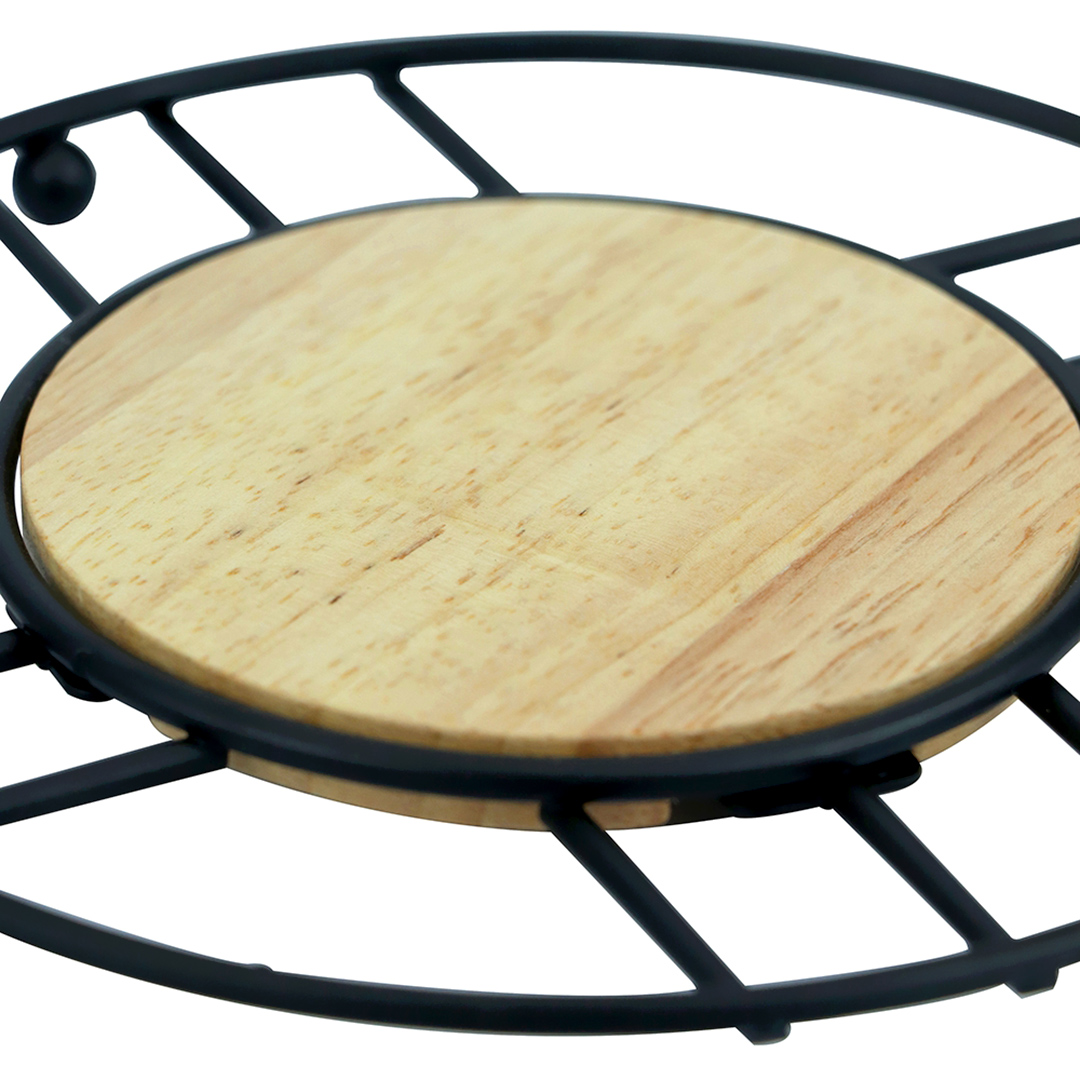 Fotografia para o produto Descanso de panela em metal e madeira Ø18xA2cm