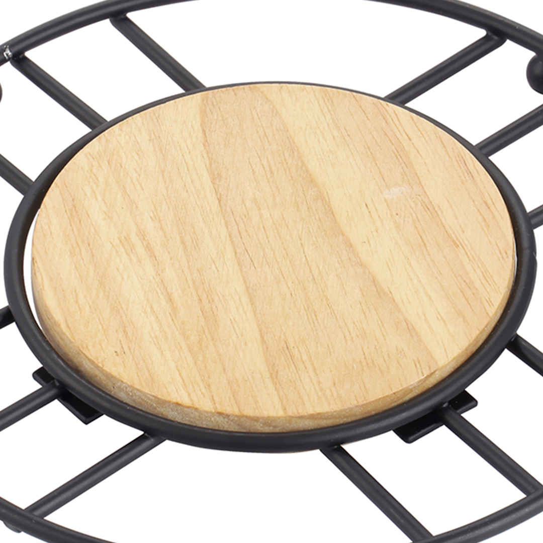 Fotografia para o produto Descanso de panela em metal e madeira Ø18xA2cm