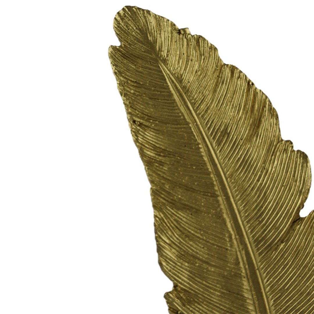 Fotografia para o produto Enfeite de pena em poliresina L6,5xP5xA34,5cm cor dourada