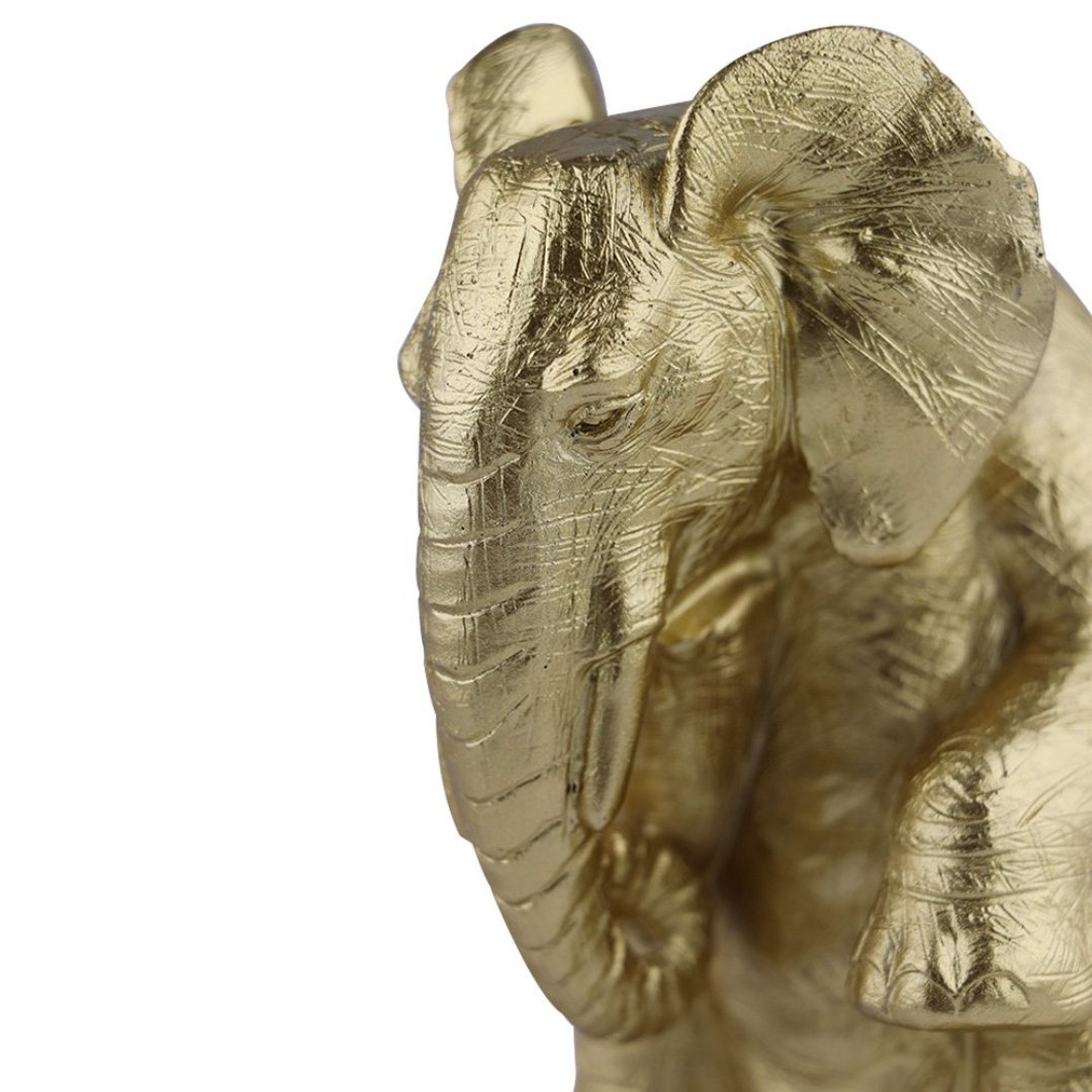 Fotografia para o produto Enfeite elefante em poliresina L10xP7,5xA12,5cm cor dourada