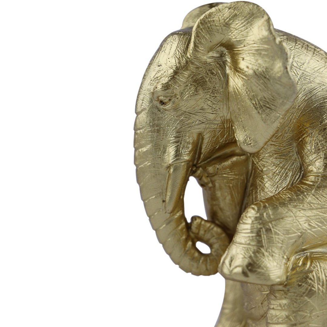 Fotografia para o produto Enfeite elefante em poliresina L10xP7,5xA12,5cm cor dourada