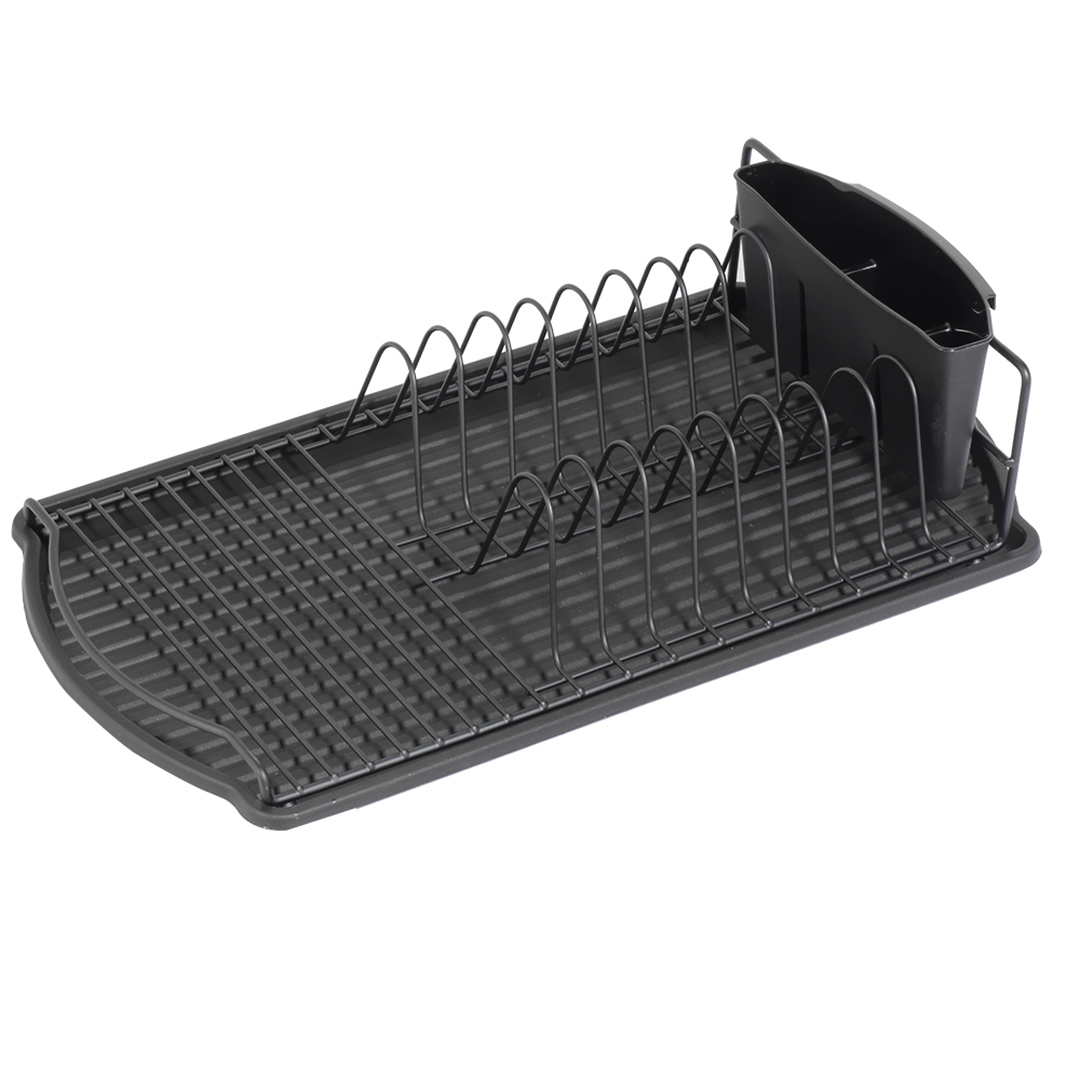 Fotografia para o produto Escorredor para louça em metal com bandeja e porta talheres em plástico L47,5xP26,5A11cm