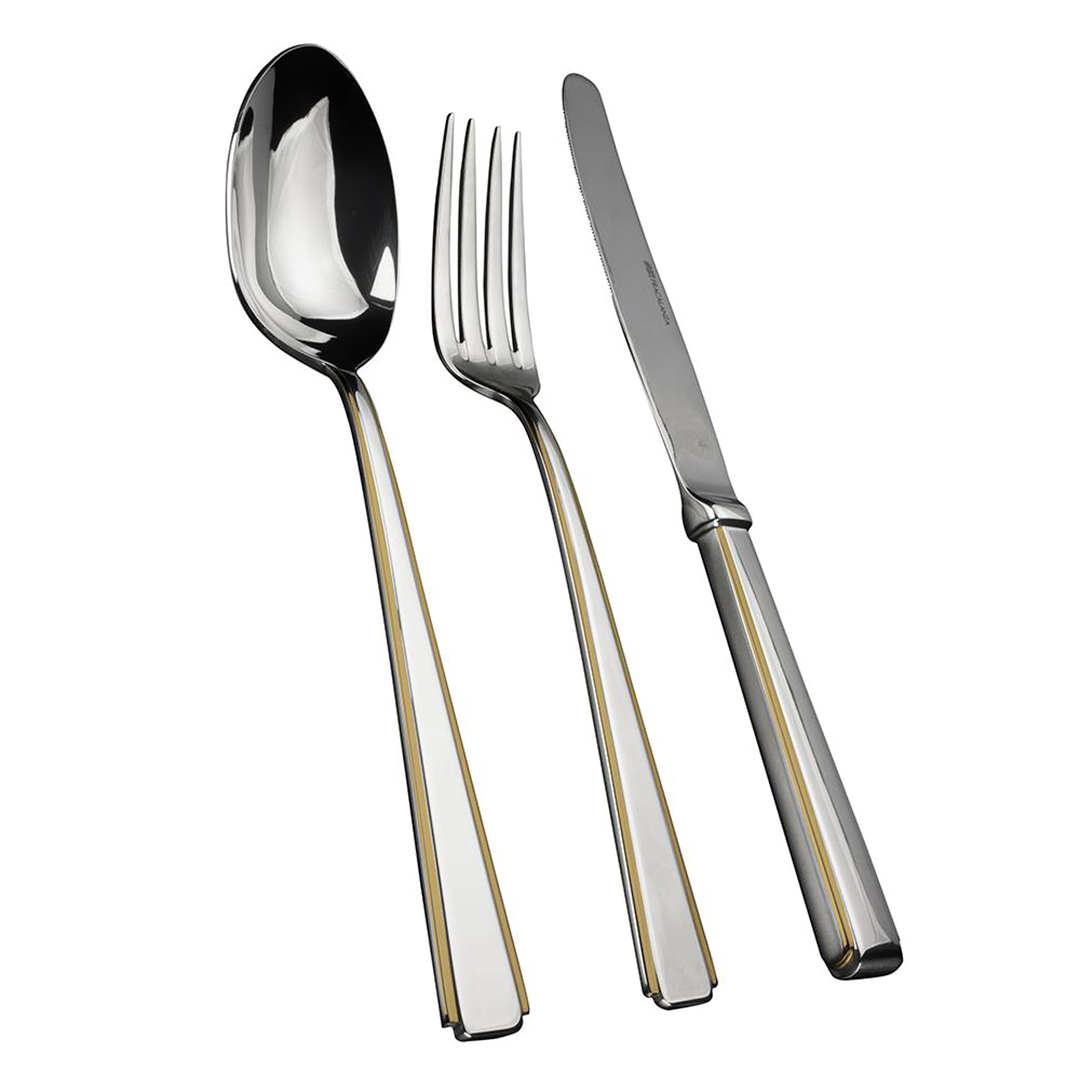 Imagem ilustrativa para Faqueiro em aço inox 101 peças 18/10 3,5mm com friso de ouro