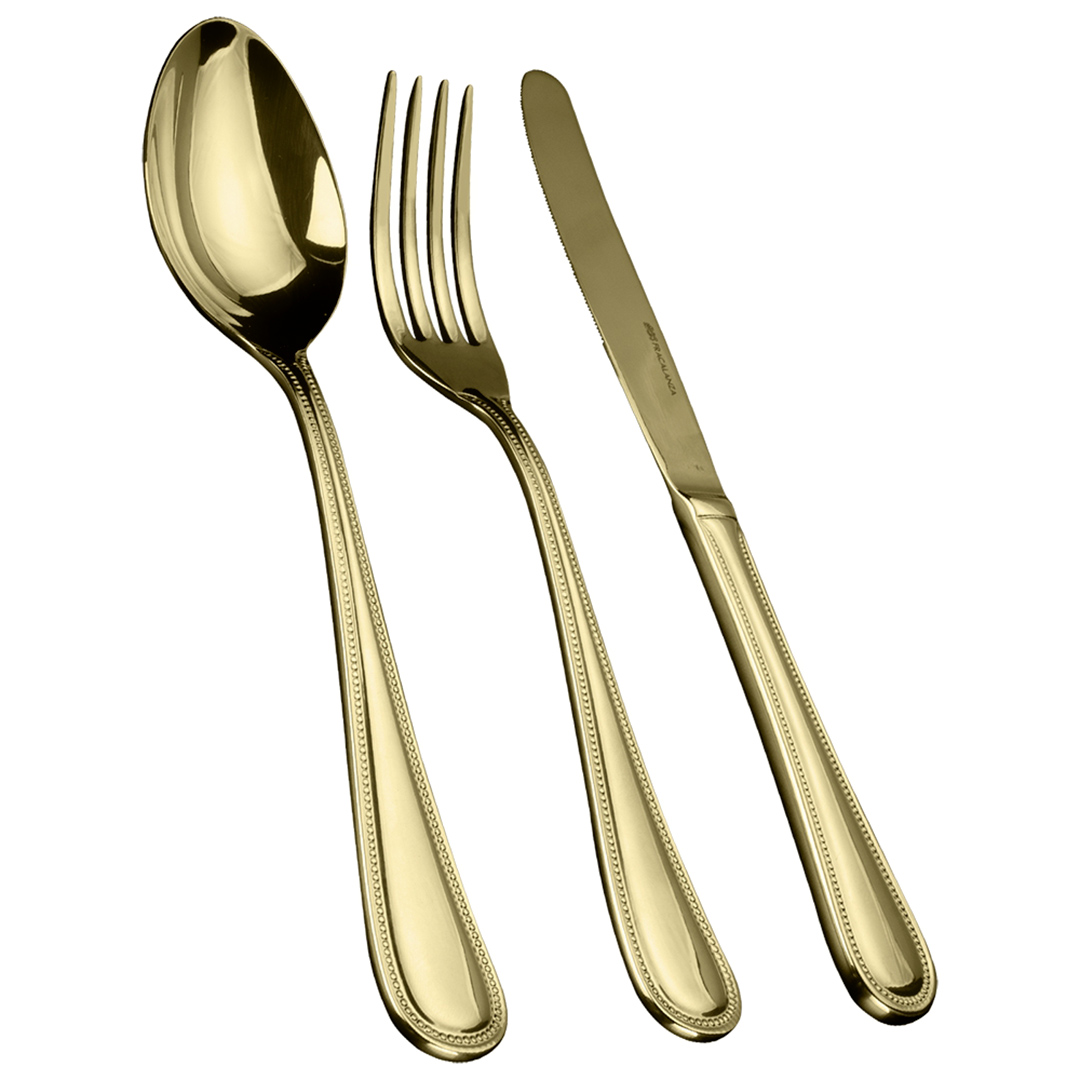 Imagem ilustrativa para Faqueiro em aço inox 101 peças cor champanhe